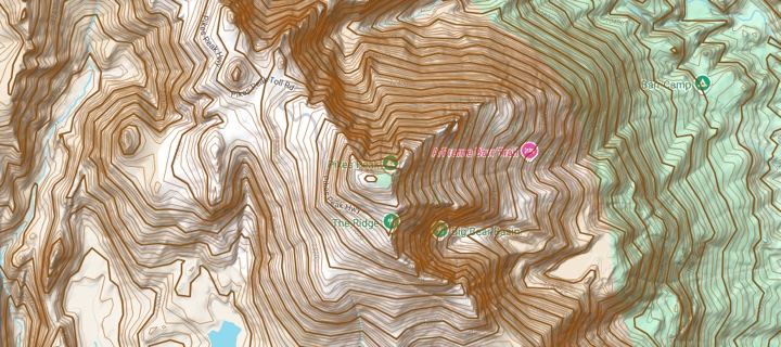 Contour map generator: contour lines around Pikes Peak